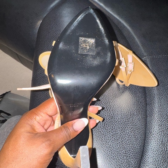 Saint Laurent Satin Crystal Embellishment Heels - Picture 6 of 6